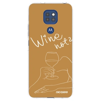 Picasee silikonowe przeźroczyste etui na Motorola Moto G9 Play - Wine not