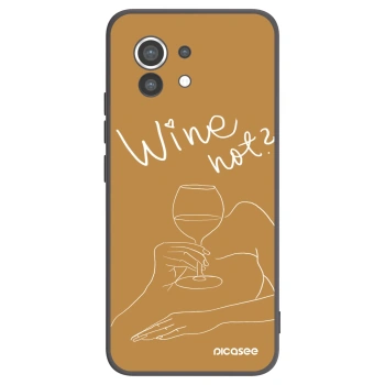 Picasee silikonowe czarne etui na Xiaomi Mi 11 - Wine not