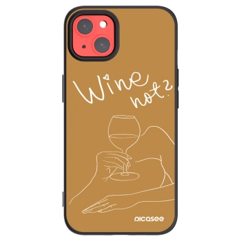 Picasee silikonowe czarne etui na Apple iPhone 13 - Wine not
