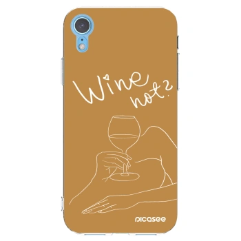Picasee silikonowe przeźroczyste etui na Apple iPhone XR - Wine not