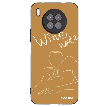 Picasee silikonowe czarne etui na Huawei Nova 8i - Wine not