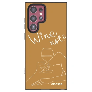 Picasee silikonowe czarne etui na Samsung Galaxy S22 Ultra 5G - Wine not