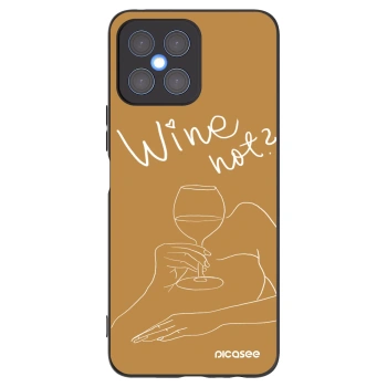 Picasee silikonowe czarne etui na Honor X8 4G - Wine not