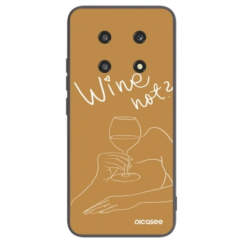 Picasee silikonowe czarne etui na Honor Magic4 Lite 5G - Wine not