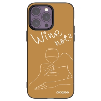 Picasee silikonowe czarne etui na Apple iPhone 14 Pro Max - Wine not
