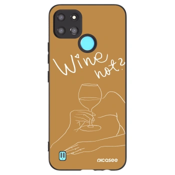 Picasee silikonowe czarne etui na Realme C21Y - Wine not