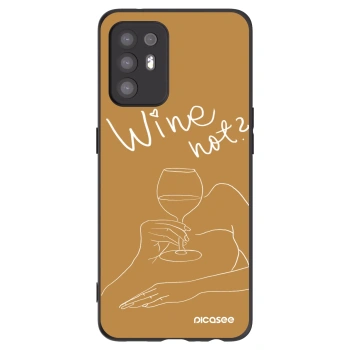 Picasee silikonowe czarne etui na OPPO A94 5G - Wine not