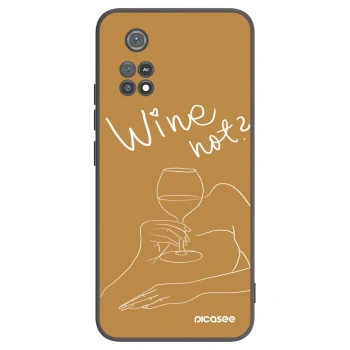 Picasee silikonowe czarne etui na Xiaomi Poco M4 Pro - Wine not