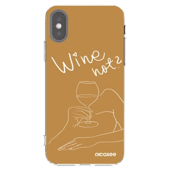 Picasee silikonowe przeźroczyste etui na Apple iPhone X/XS - Wine not