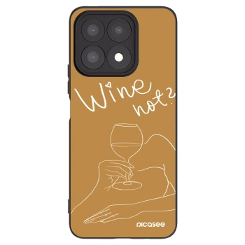 Picasee silikonowe czarne etui na Honor X8a - Wine not