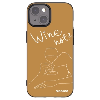 Picasee silikonowe czarne etui na Apple iPhone 15 - Wine not