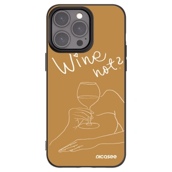 Picasee silikonowe czarne etui na Apple iPhone 15 Pro Max - Wine not