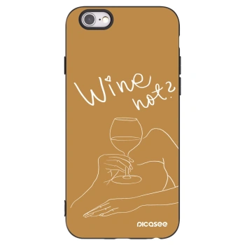 Picasee silikonowe czarne etui na Apple iPhone 6/6S - Wine not
