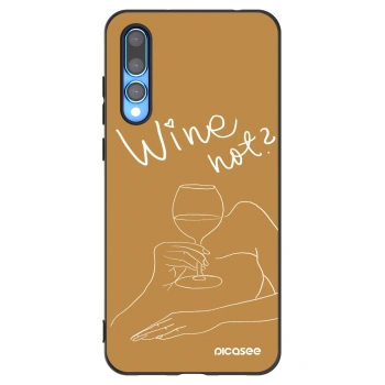 Picasee silikonowe czarne etui na Huawei P20 Pro - Wine not