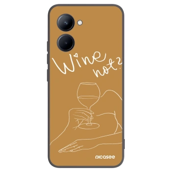 Picasee silikonowe czarne etui na Realme C33 (2023) - Wine not