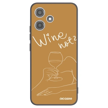 Picasee silikonowe czarne etui na Xiaomi Redmi 12 5G - Wine not