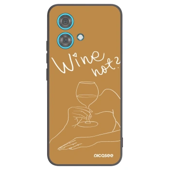 Picasee silikonowe czarne etui na Motorola Edge 40 Neo - Wine not