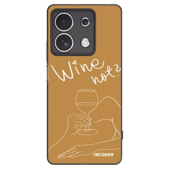 Picasee silikonowe czarne etui na Xiaomi Redmi Note 13 4G - Wine not