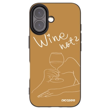 Picasee silikonowe czarne etui na Apple iPhone 16 - Wine not