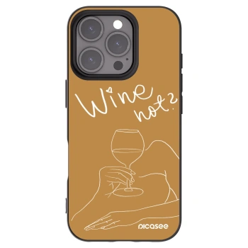 Picasee silikonowe czarne etui na Apple iPhone 16 Pro - Wine not