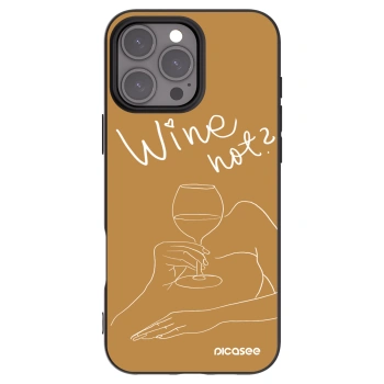Picasee silikonowe czarne etui na Apple iPhone 16 Pro Max - Wine not