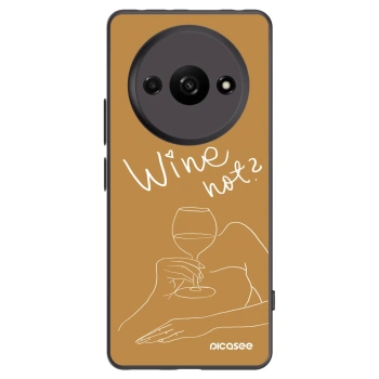 Picasee silikonowe czarne etui na Xiaomi Redmi A3 - Wine not