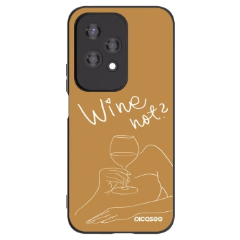 Picasee silikonowe czarne etui na Honor 200 Lite - Wine not