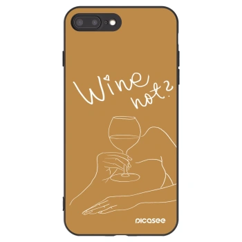 Picasee silikonowe czarne etui na Apple iPhone 8 Plus - Wine not