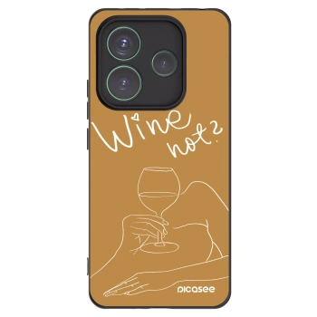 Picasee silikonowe czarne etui na Xiaomi Redmi Note 14 5G - Wine not