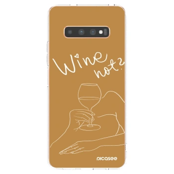 Picasee silikonowe przeźroczyste etui na Samsung Galaxy S10 Plus G975 - Wine not