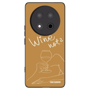 Picasee silikonowe czarne etui na Honor Magic7 Lite 5G - Wine not