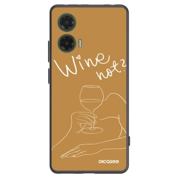 Picasee silikonowe czarne etui na Motorola Moto G35 5G - Wine not