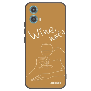 Picasee silikonowe czarne etui na Motorola Moto G34 5G - Wine not