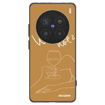 Picasee silikonowe czarne etui na Vivo X200 Pro - Wine not
