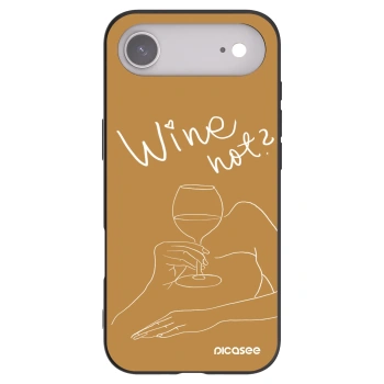 Picasee silikonowe czarne etui na Apple iPhone Air - Wine not