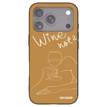 Picasee silikonowe czarne etui na Apple iPhone 17 Pro - Wine not