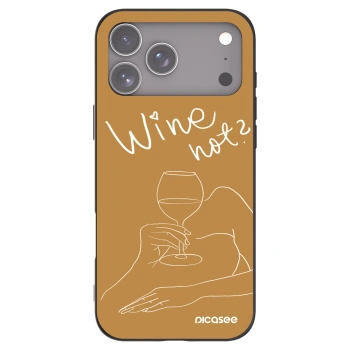Picasee silikonowe czarne etui na Apple iPhone 17 Pro Max - Wine not