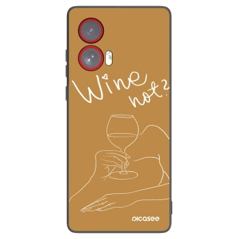 Picasee silikonowe czarne etui na Motorola Edge 50 Fusion - Wine not