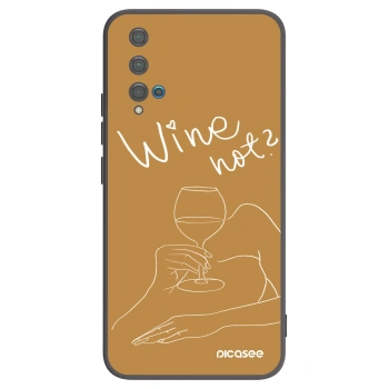 Picasee silikonowe czarne etui na Huawei Nova 5T - Wine not