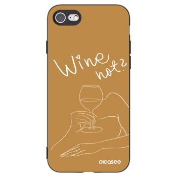 Picasee silikonowe czarne etui na Apple iPhone SE 2020 - Wine not