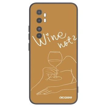 Picasee silikonowe czarne etui na Xiaomi Mi Note 10 Lite - Wine not