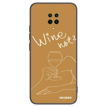Picasee silikonowe czarne etui na Xiaomi Redmi Note 9S - Wine not