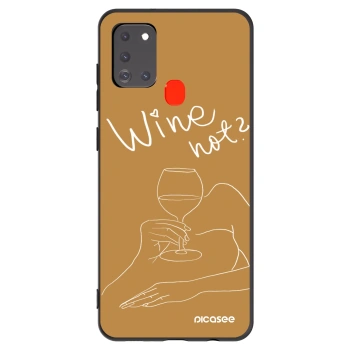 Picasee silikonowe czarne etui na Samsung Galaxy A21s - Wine not