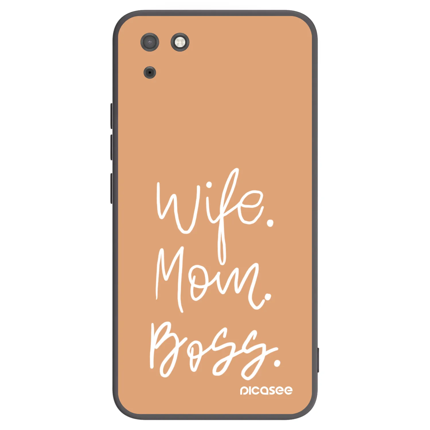 Picasee silikonowe czarne etui na Huawei Y5P - Boss Mama