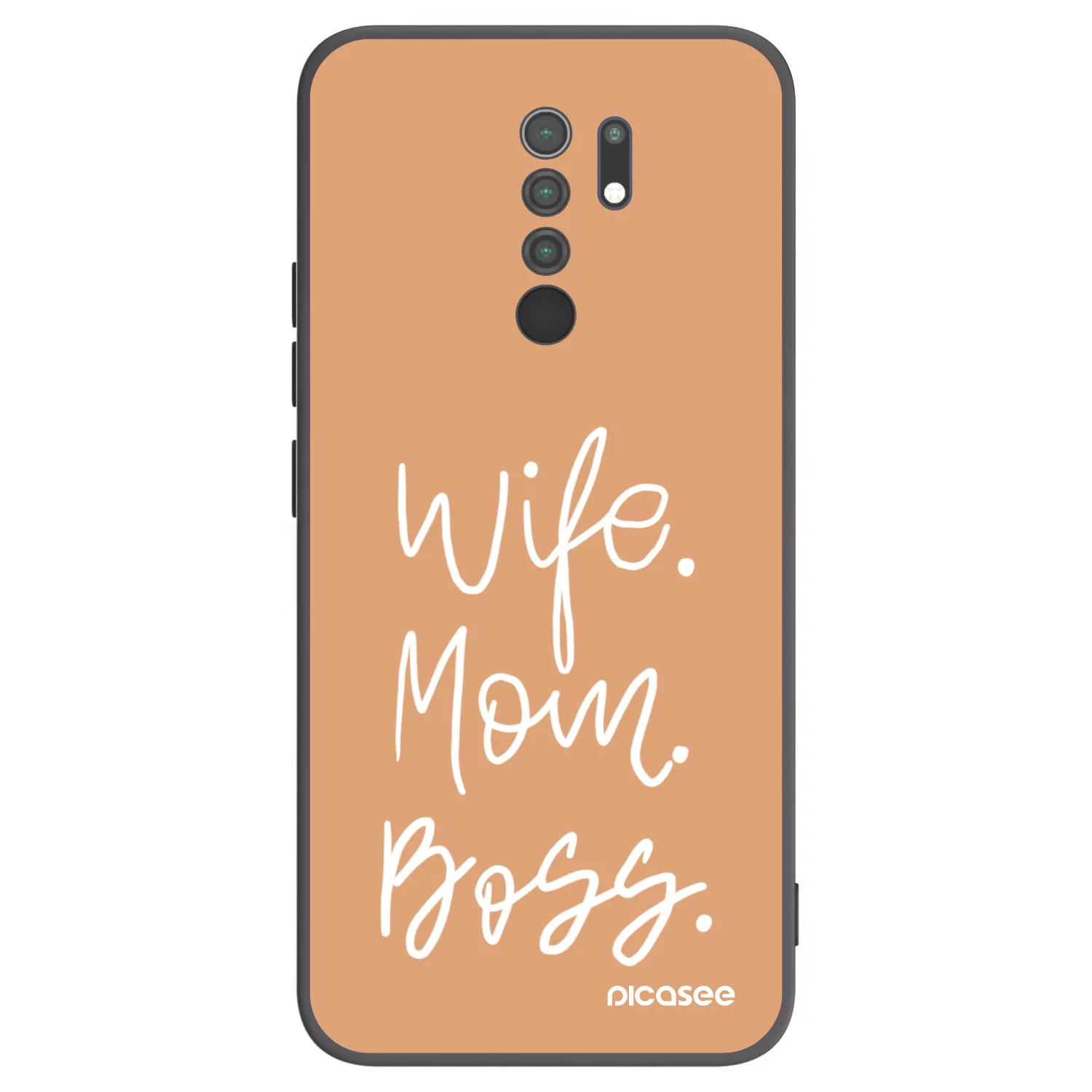 Picasee silikonowe czarne etui na Xiaomi Redmi 9 - Boss Mama