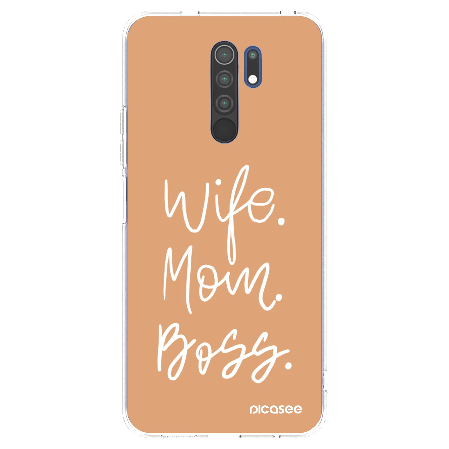 Picasee silikonowe przeźroczyste etui na Xiaomi Redmi 9 - Boss Mama