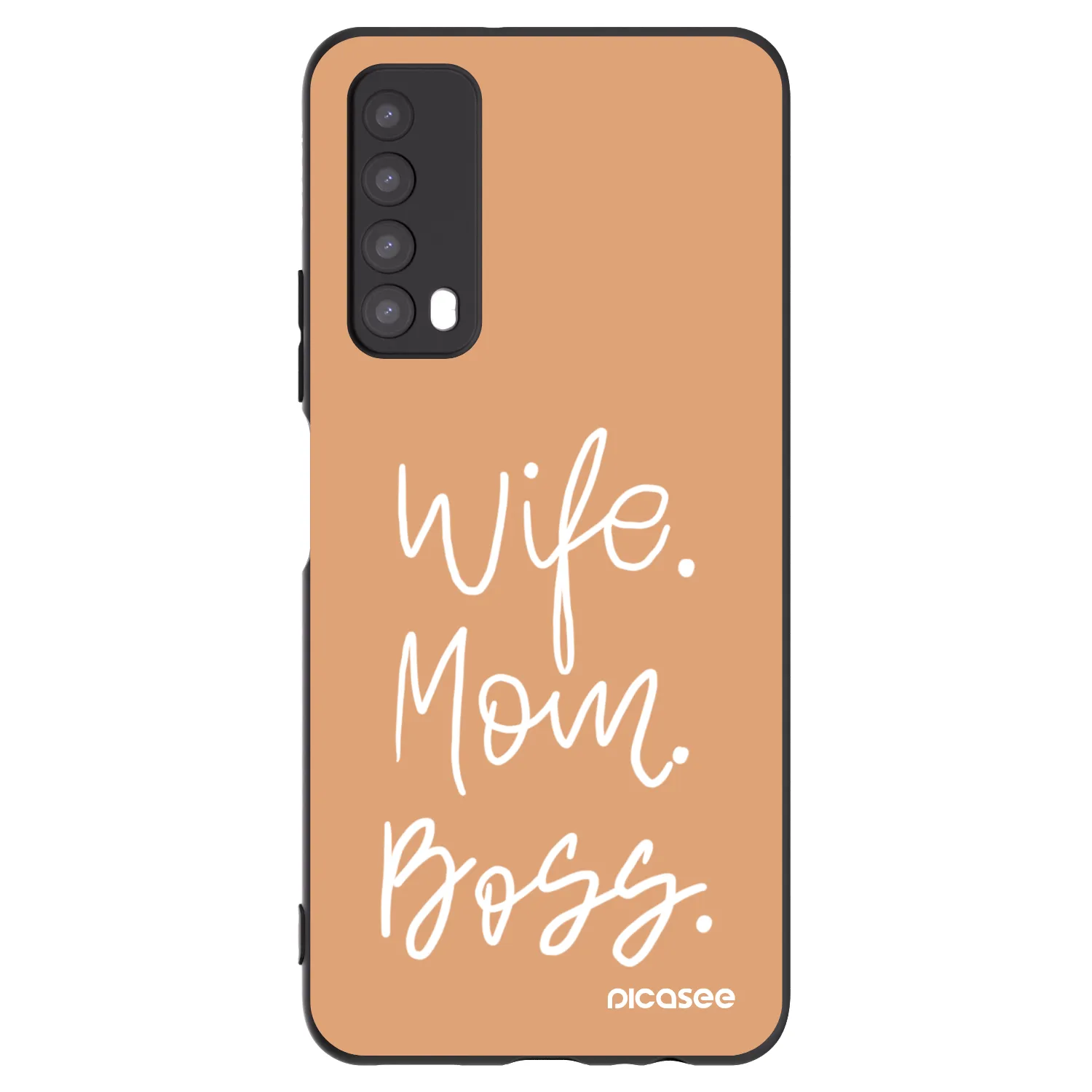 Picasee silikonowe czarne etui na Huawei P Smart 2021 - Boss Mama