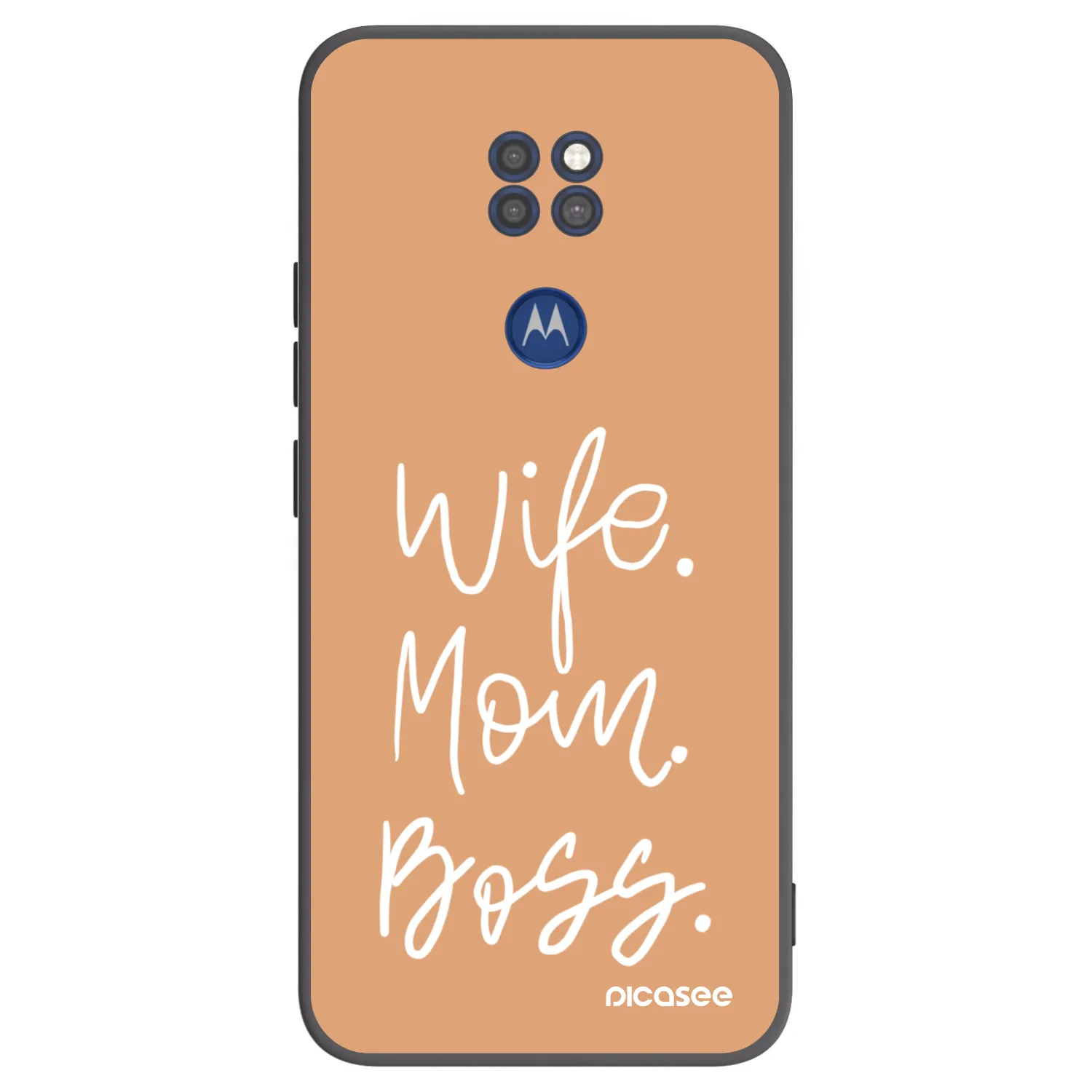 Picasee silikonowe czarne etui na Motorola Moto G9 Play - Boss Mama