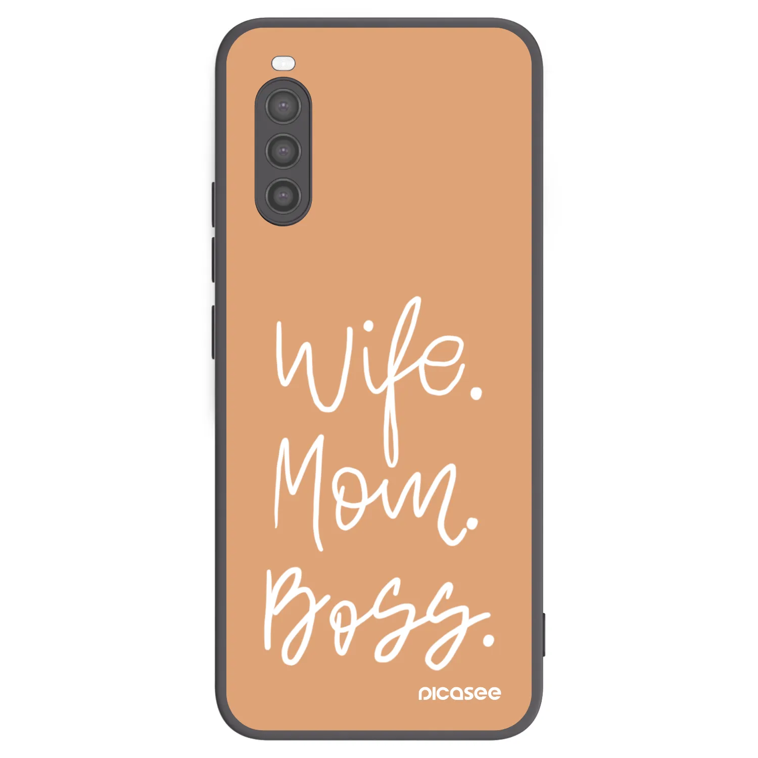 Picasee silikonowe czarne etui na Sony Xperia 10 II - Boss Mama