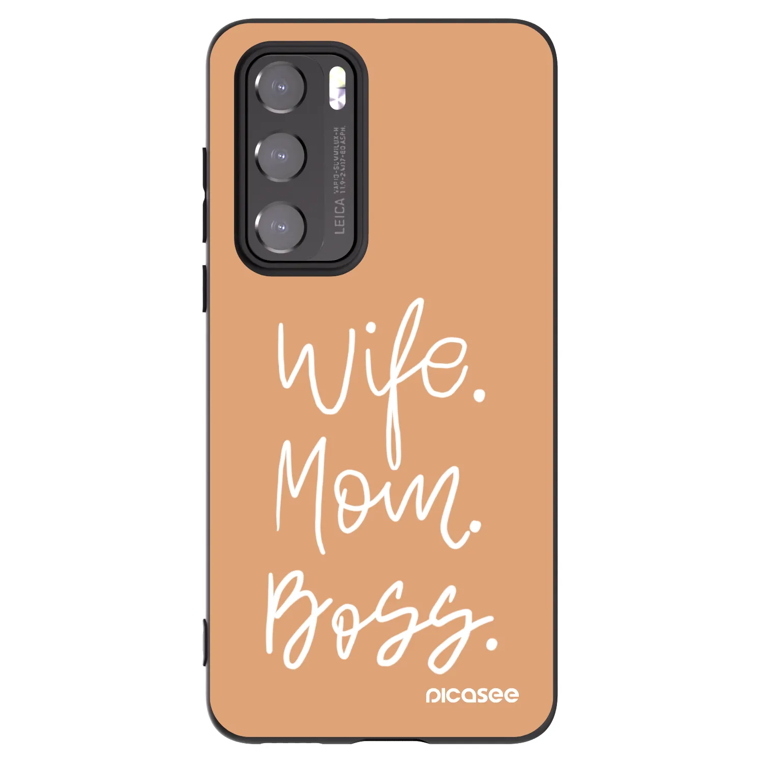 Picasee silikonowe czarne etui na Huawei P40 - Boss Mama